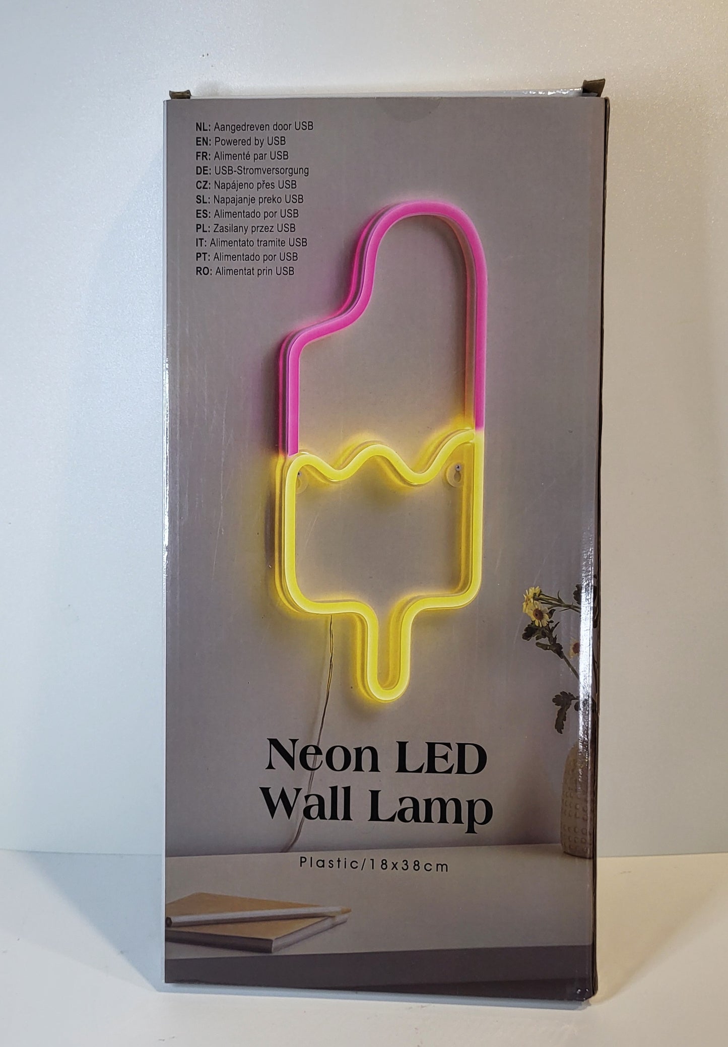 Lámpara de neón LED.  Helado